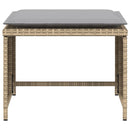 havestol med fodskammel polyrattan beige