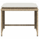 havestol med fodskammel polyrattan beige