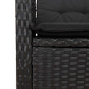havebænk med hynder og lænefunktion polyrattan sort