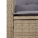 havebænk med hynder og lænefunktion polyrattan beige