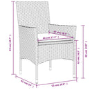 havestole med hynder 2 stk. polyrattan sort