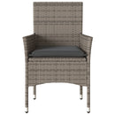 havestole med hynder 2 stk. polyrattan grå