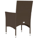 havestole med hynder 2 stk. polyrattan brun