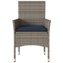 havestole med hynder 2 stk. polyrattan grå