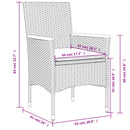 havestole med hynder 2 stk. polyrattan beige