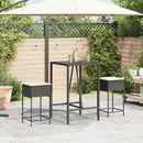 barstole til haven med hynder 2 stk. polyrattan sort