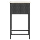 barstole til haven med hynder 2 stk. polyrattan sort