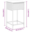 barstole til haven med hynder 2 stk. polyrattan sort