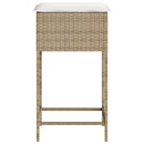 udendørs barstole med hynder 2 stk. polyrattan beige