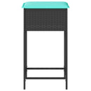 havebarstole med hynder 2 stk. sort polyrattan