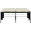 haveskamler 4 stk. med hynder polyrattan sort