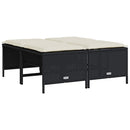 haveskamler 4 stk. med hynder polyrattan sort