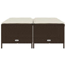 haveskamler 4 stk. med hynder polyrattan brun