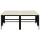 haveskamler 4 stk. med hynder polyrattan brun
