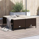 haveskamler 4 stk. med hynder polyrattan brun