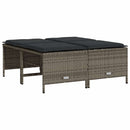 haveskamler 4 stk. med hynder polyrattan grå