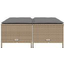 haveskamler 4 stk. med hynder polyrattan beige