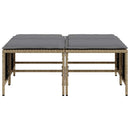 haveskamler 4 stk. med hynder polyrattan beige