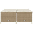 haveskamler 4 stk. med hynder polyrattan beige