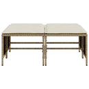 haveskamler 4 stk. med hynder polyrattan beige