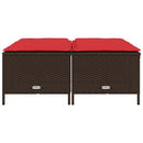 haveskamler med hynder 4 stk. brun polyrattan