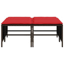 haveskamler med hynder 4 stk. brun polyrattan