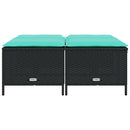 haveskamler med hynder 4 stk. sort polyrattan