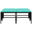 haveskamler med hynder 4 stk. sort polyrattan