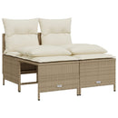 sofasæt til haven 4 dele med hynder polyrattan beige