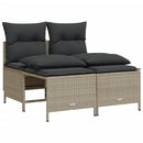 sofasæt til haven 4 dele med hynder polyrattan lysegrå
