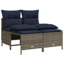 havesofasæt med 4 dele og hynder grå polyrattan