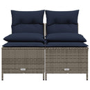 havesofasæt med 4 dele og hynder grå polyrattan