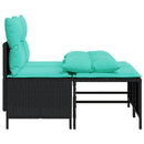 havesofasæt med 4 dele og hynder sort polyrattan