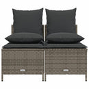 sofasæt til haven 4 dele med hynder polyrattan grå