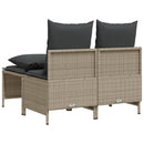 sofasæt til haven 4 dele med hynder polyrattan lysegrå