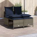 havesofasæt med 4 dele og hynder grå polyrattan