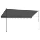 markise 400x150 cm sammenrullelig stof og stål antracitgrå