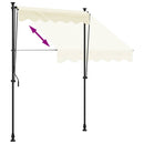 markise 200x115 cm sammenrullelig stof og stål cremefarvet