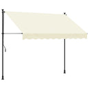 markise 300x150 cm sammenrullelig stof og stål cremefarvet