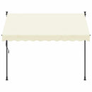 markise 300x150 cm sammenrullelig stof og stål cremefarvet