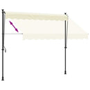 markise 300x150 cm sammenrullelig stof og stål cremefarvet