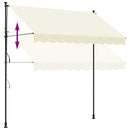 markise 300x150 cm sammenrullelig stof og stål cremefarvet