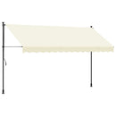 markise 350x150 cm sammenrullelig stof og stål cremefarvet