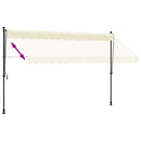 markise 350x150 cm sammenrullelig stof og stål cremefarvet