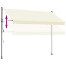 markise 350x150 cm sammenrullelig stof og stål cremefarvet
