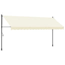 markise 400x150 cm sammenrullelig stof og stål cremefarvet