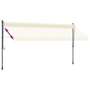 markise 400x150 cm sammenrullelig stof og stål cremefarvet