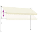 markise 400x150 cm sammenrullelig stof og stål cremefarvet