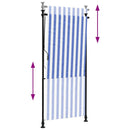 udendørs rullegardin 100x270 cm stof og stål blå og hvid