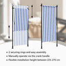 udendørs rullegardin 100x270 cm stof og stål blå og hvid